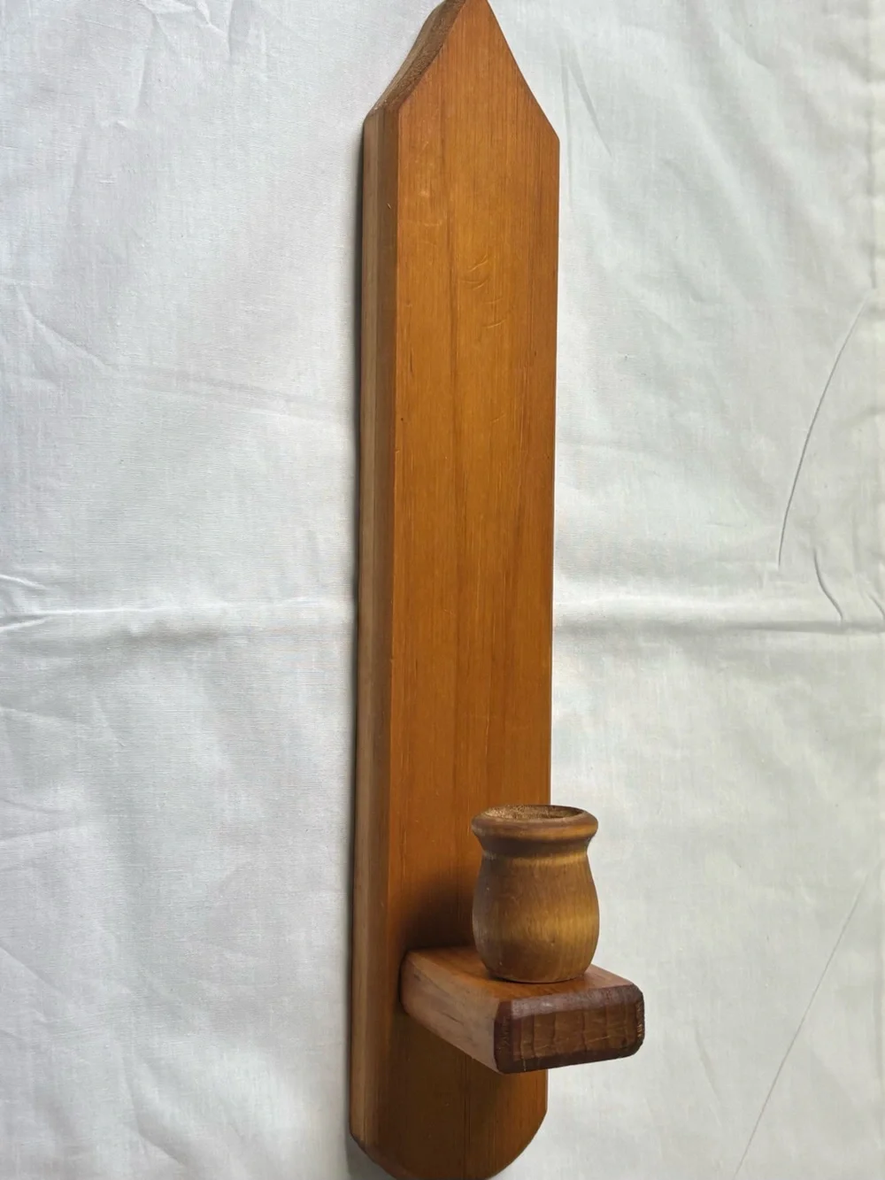Wooden Wall Candle Holders - Wall Sconces Natural Brown Handmade